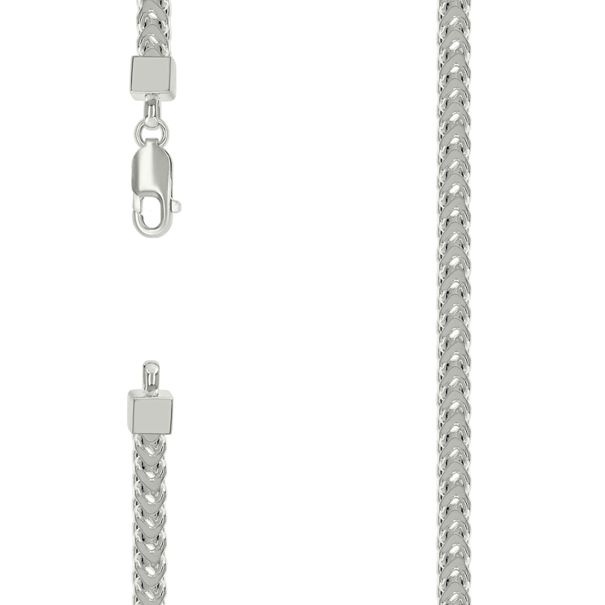 925 Silver Hollow Franco Chain Silver 4.2mm-8