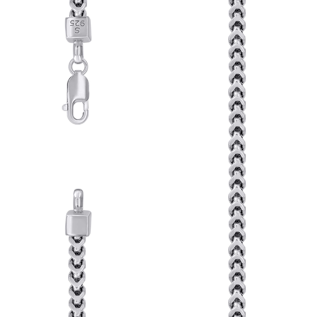 925 Silver Hollow Franco Chain 3.6mm-16