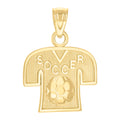 10K Yellow Gold Mens Soccer Shirt Sports Charm Pendant