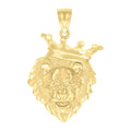 14K Yellow Gold Mens Leo/Lion Animal Zodiac Sign/Wildlife Pendant