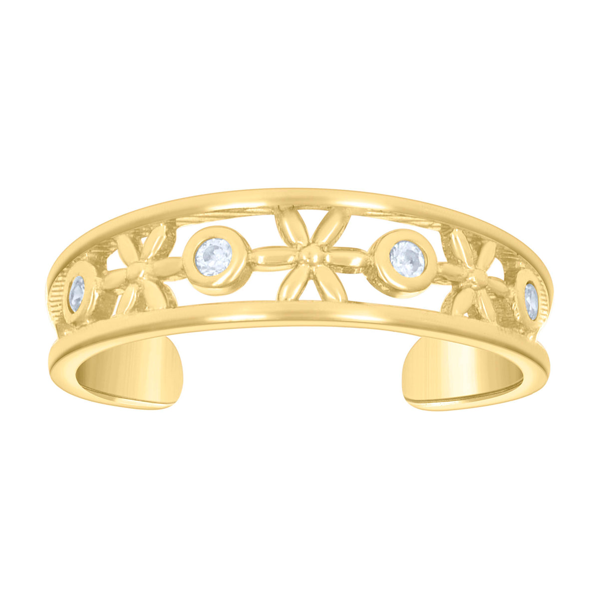 14K Gold Cubic Zirconia Toe Ring