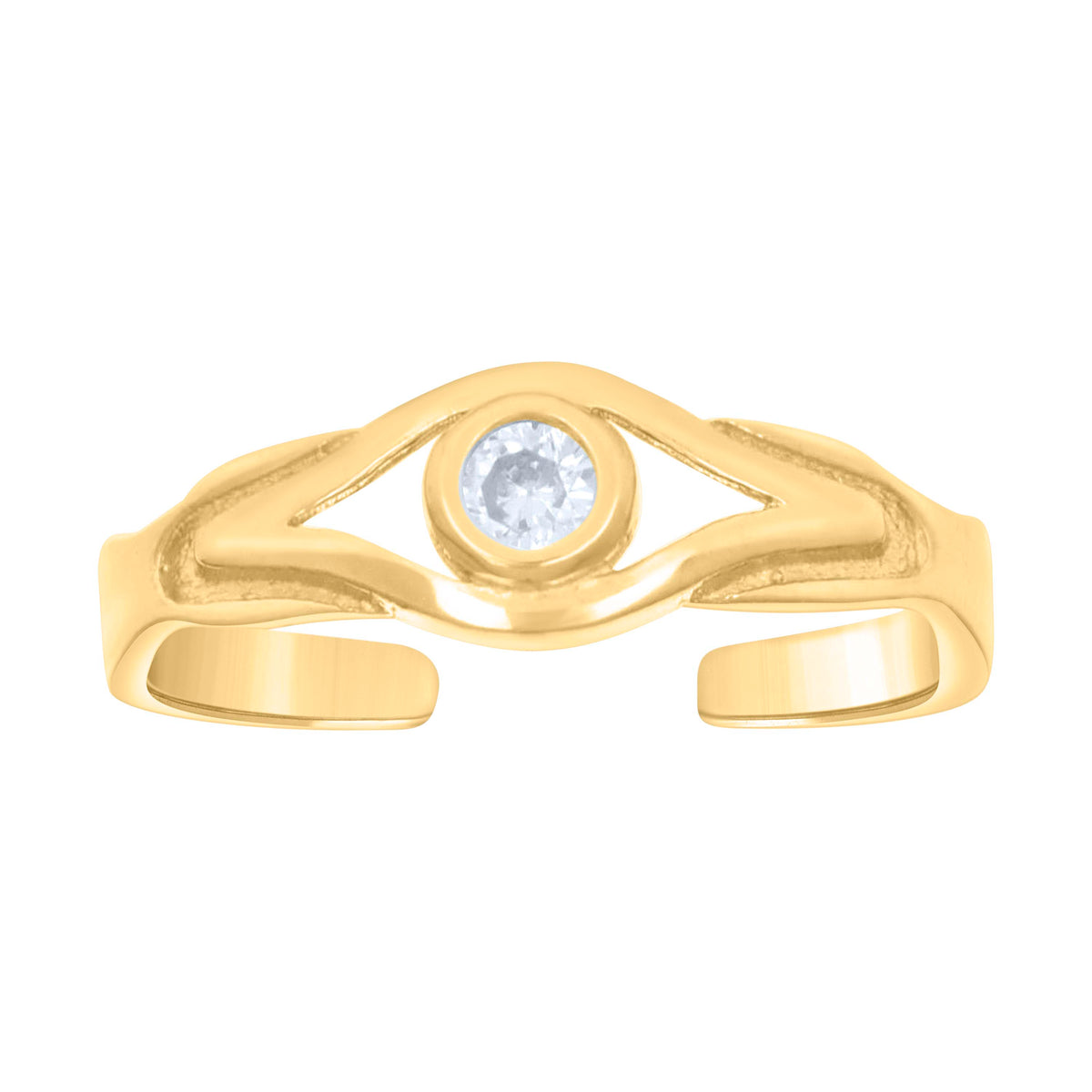 14K Gold Cubic Zirconia Toe Ring