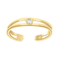 14K Gold Cubic Zirconia Toe Ring