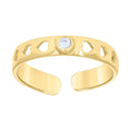 14K Gold Cubic Zirconia Toe Ring