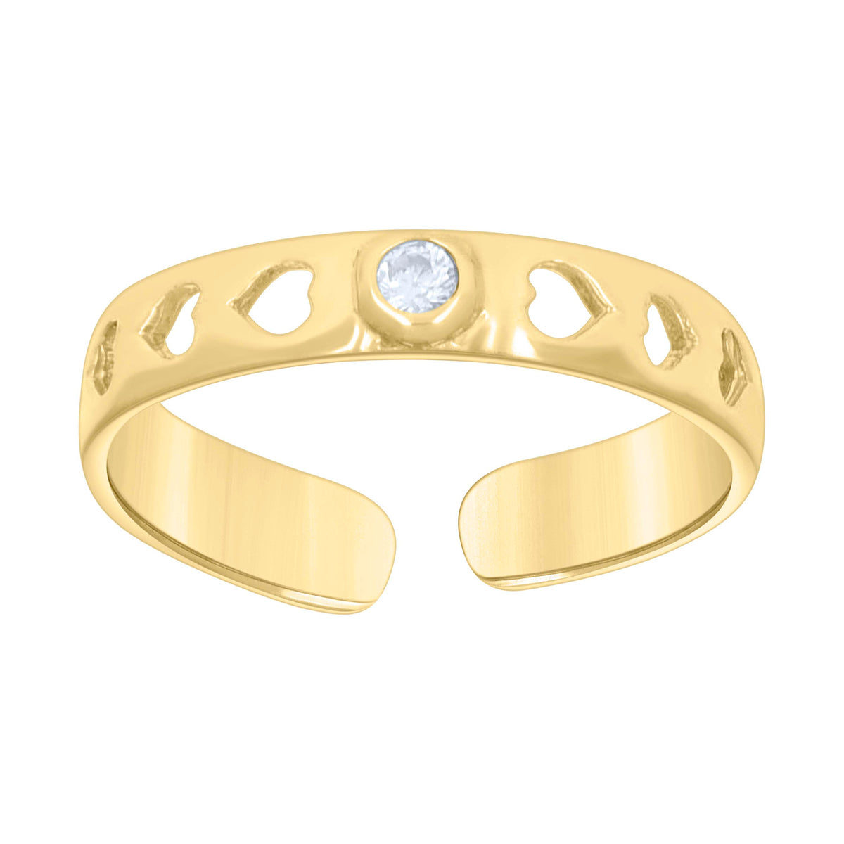 14K Gold Cubic Zirconia Toe Ring