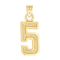 14K Gold Pendant Number "5"