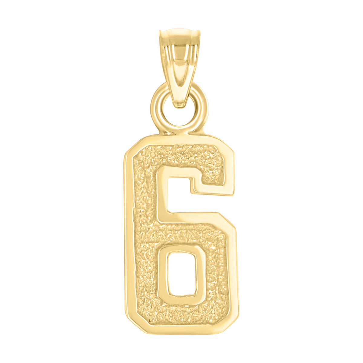 14K Gold Pendant Number "6"