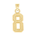 14K Gold Pendant Number "8"