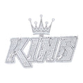 925 Sterling Silver Mens Round Baguette 6.41ct, 0.27ct Moissanite KING Fashion Charm Pendant