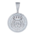 925 Sterling Silver Mens Round Baguette 2.17ct, 4.47ct Moissanite Leo/Lion Head Zodiac Sign/Wildlife Charm Pendant