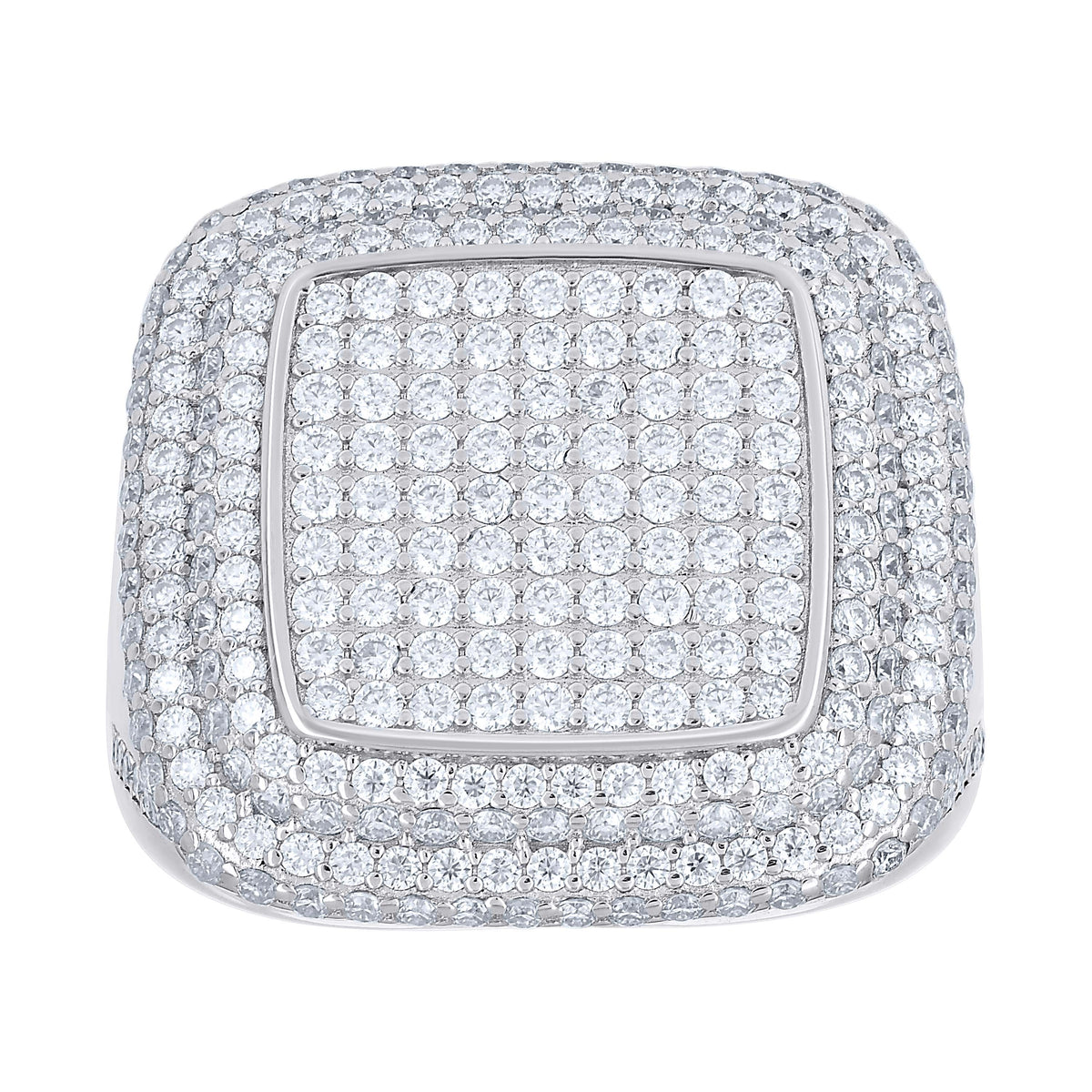 925 Sterling Silver Mens 4.01ct Moissanite Square Head Fashion Ring