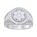 925 Sterling Silver Mens 2.06ct Moissanite Round Head Fashion Ring S11
