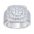 925 Sterling Silver Mens 4.55ct Moissanite Square Head Fashion Ring