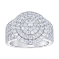 925 Sterling Silver Mens 3.85ct Moissanite Round Head Cluster Fashion Ring