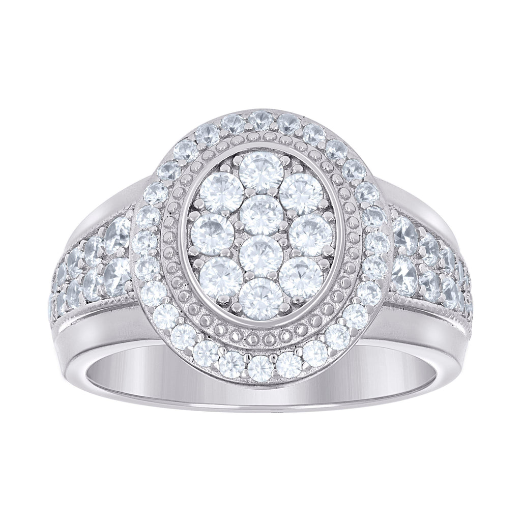 925 Sterling Silver Mens Cubic-Zirconia Fashion Ring Size 9