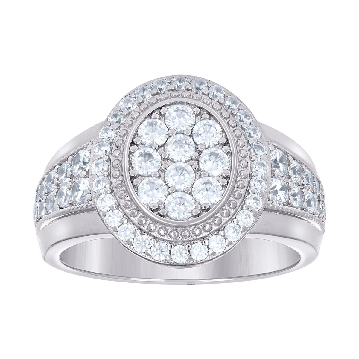 925 Sterling Silver Mens Cubic-Zirconia Fashion Ring Size 9