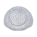 925 Sterling Silver Mens Cubic-Zirconia Cluster Round Head Fashion Ring Size 11