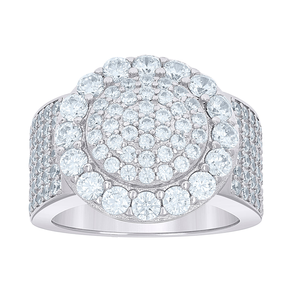 925 Sterling Silver Mens Cubic-Zirconia Fashion Ring Size 10