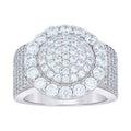925 Sterling Silver Mens Cubic-Zirconia Fashion Ring Size 10