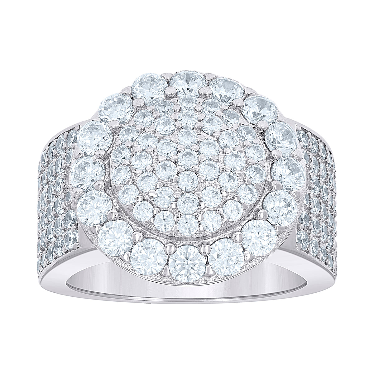 925 Sterling Silver Mens Cubic-Zirconia Fashion Ring Size 10