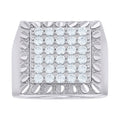 925 Sterling Silver Mens Cubic-Zirconia Square Head Fashion Ring Size 11