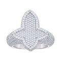 925 Sterling Silver Mens Cubic-Zirconia Cluster Cross Religious Ring Size 12