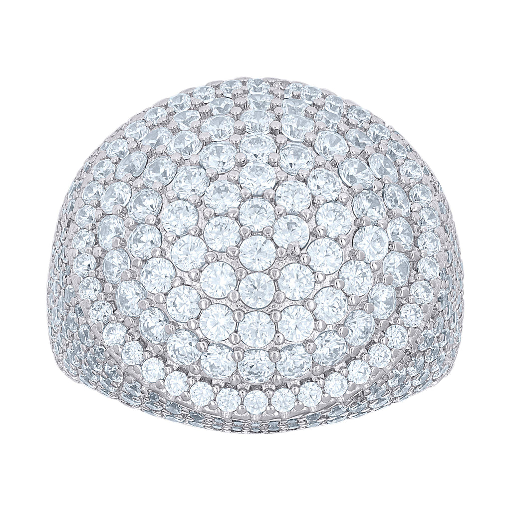 925 Sterling Silver Mens Cubic-Zirconia Cluster Fashion Ring Size 12