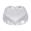 925 Sterling Silver Womens Cubic-Zirconia Cluster Heart Ring Size 10