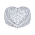 925 Sterling Silver Womens Cubic-Zirconia Cluster Heart Ring Size 11