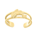 10K Yellow Gold Womens Dolphins Toe Ring