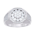 925 Sterling Silver Mens Cubic-Zirconia Fashion Ring Size 9