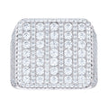 925 Sterling Silver Mens Cubic-Zirconia Cluster Square Head Fashion Ring Size 12