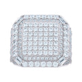 925 Sterling Silver Mens Round Baguette Cubic-Zirconia Cluster Square Head Fashion Ring Size 12