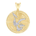 10K Two-tone Gold Mens St. Michael Religious Charm Pendant