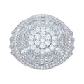 925 Sterling Silver Mens Baguette Round Cubic-Zirconia Fashion Ring