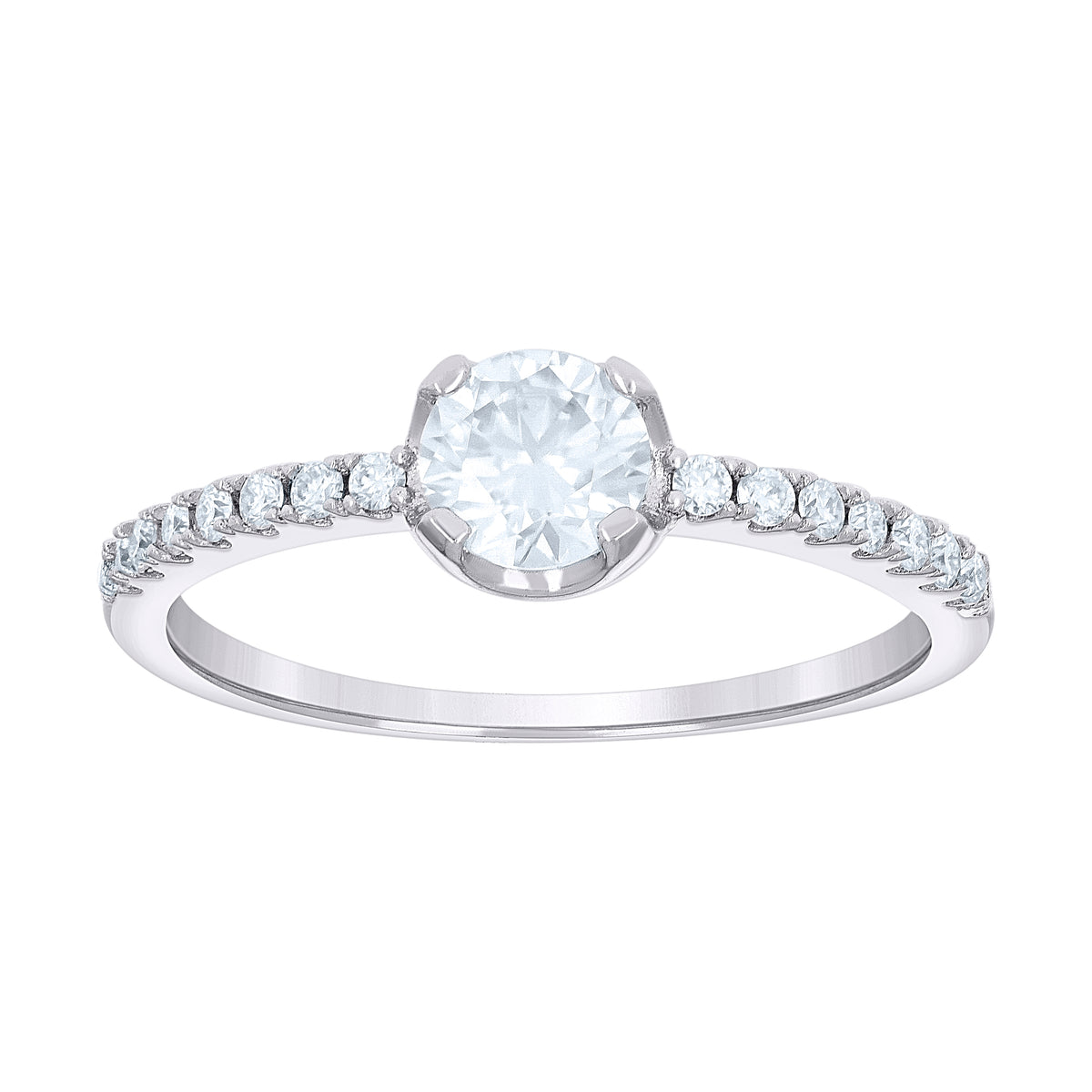 925 Sterling Silver Womens 0.67ct Moissanite Engagement Ring Size 6