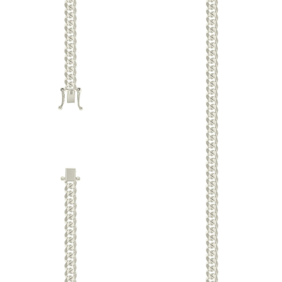 925 Silver Solid Miami Cuban Chain 5mm-8"