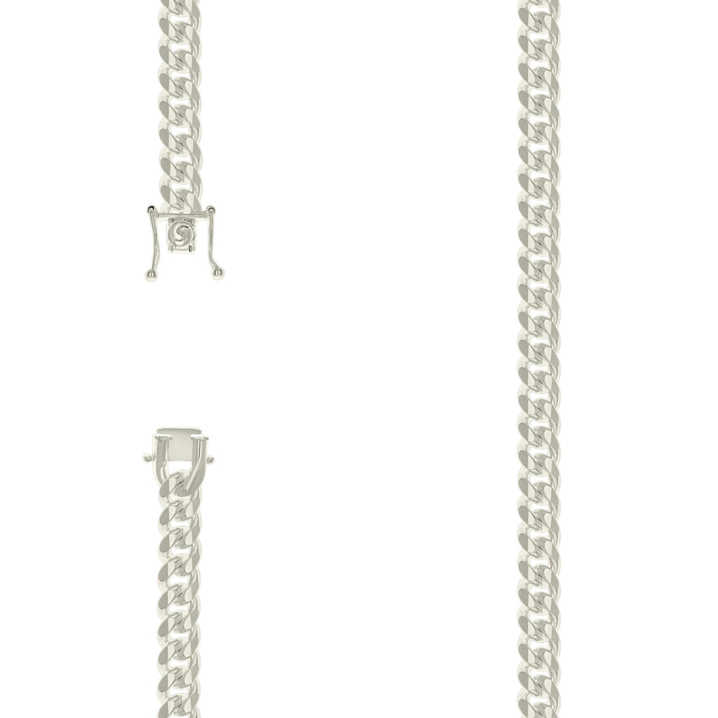 925 Silver Solid Miami Cuban Chain 7mm-18"