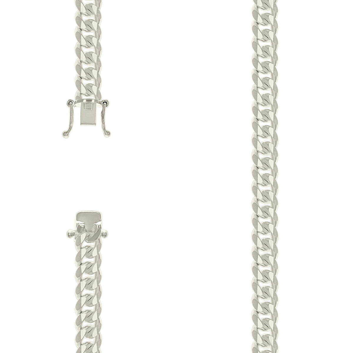 925 Silver Solid Miami Cuban Chain 8.4mm-26"