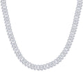 925 Sterling Silver Unisex Moissanite Monaco Chain Necklace 10mm 24 Inches