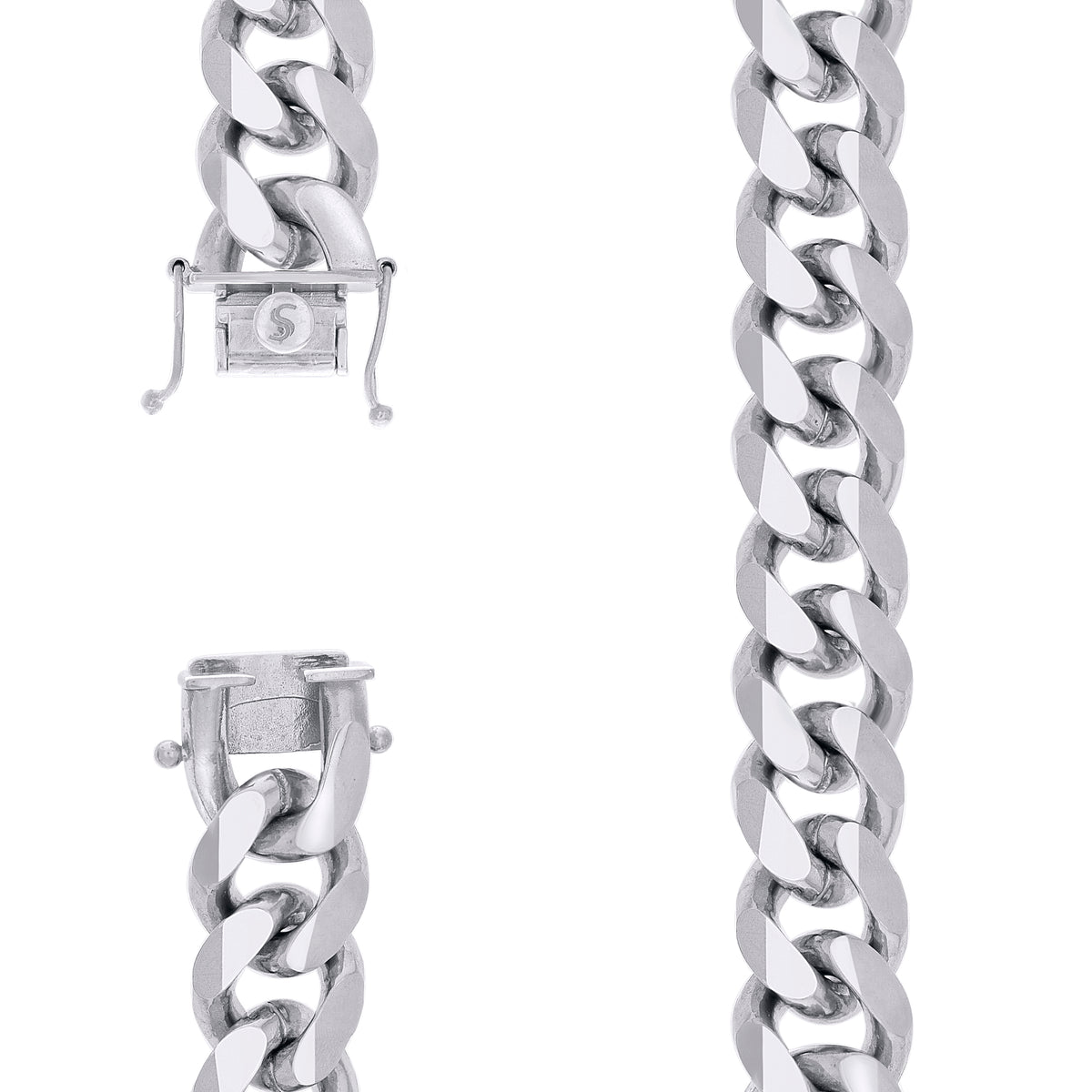 925 Silver Solid Miami Cuban Chain 18.5mm-26"