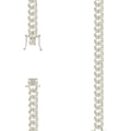 925 Silver Solid Miami Cuban Pyramid Chain Silver 9.8mm-26"