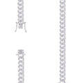 925 Silver Solid Miami Cuban Pyramid Chain 9.8mm-8"
