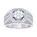 925 Sterling Silver Mens 1.55ct Moissanite Octagon Head Fashion Ring