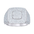 925 Sterling Silver Mens 3.49ct Moissanite Square Head Fashion Ring Size 10