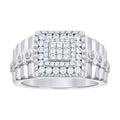 925 Sterling Silver Mens 0.88ct Moissanite Square Head Fashion Ring