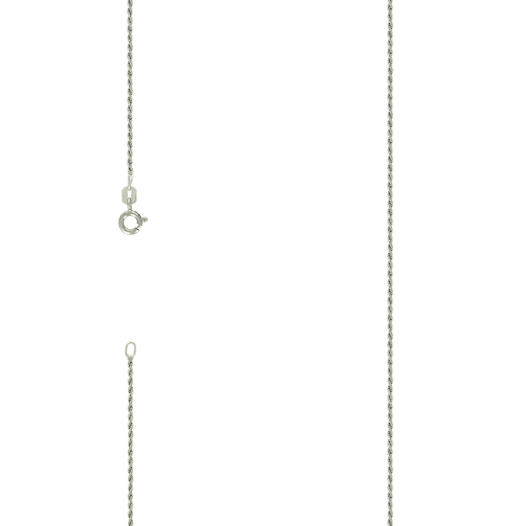 925 Silver Solid Rope Chain 1mm-7"