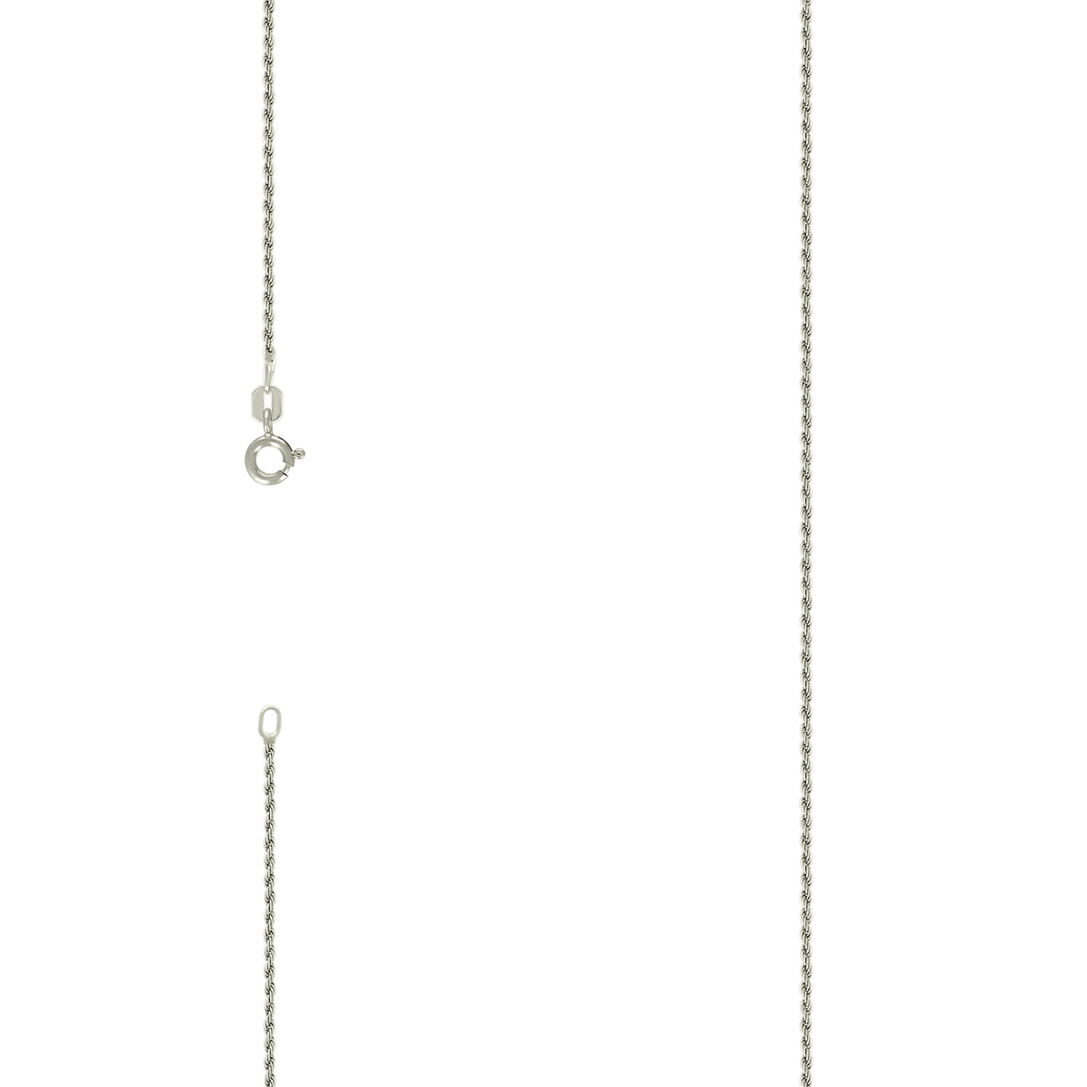 925 Silver Solid Rope Chain 1mm-7"