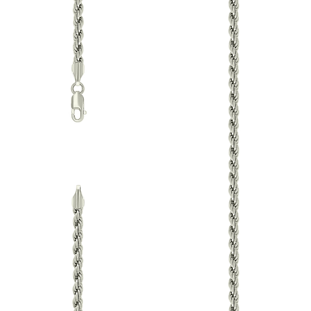 925 Silver Solid Rope Chain 4mm-16"