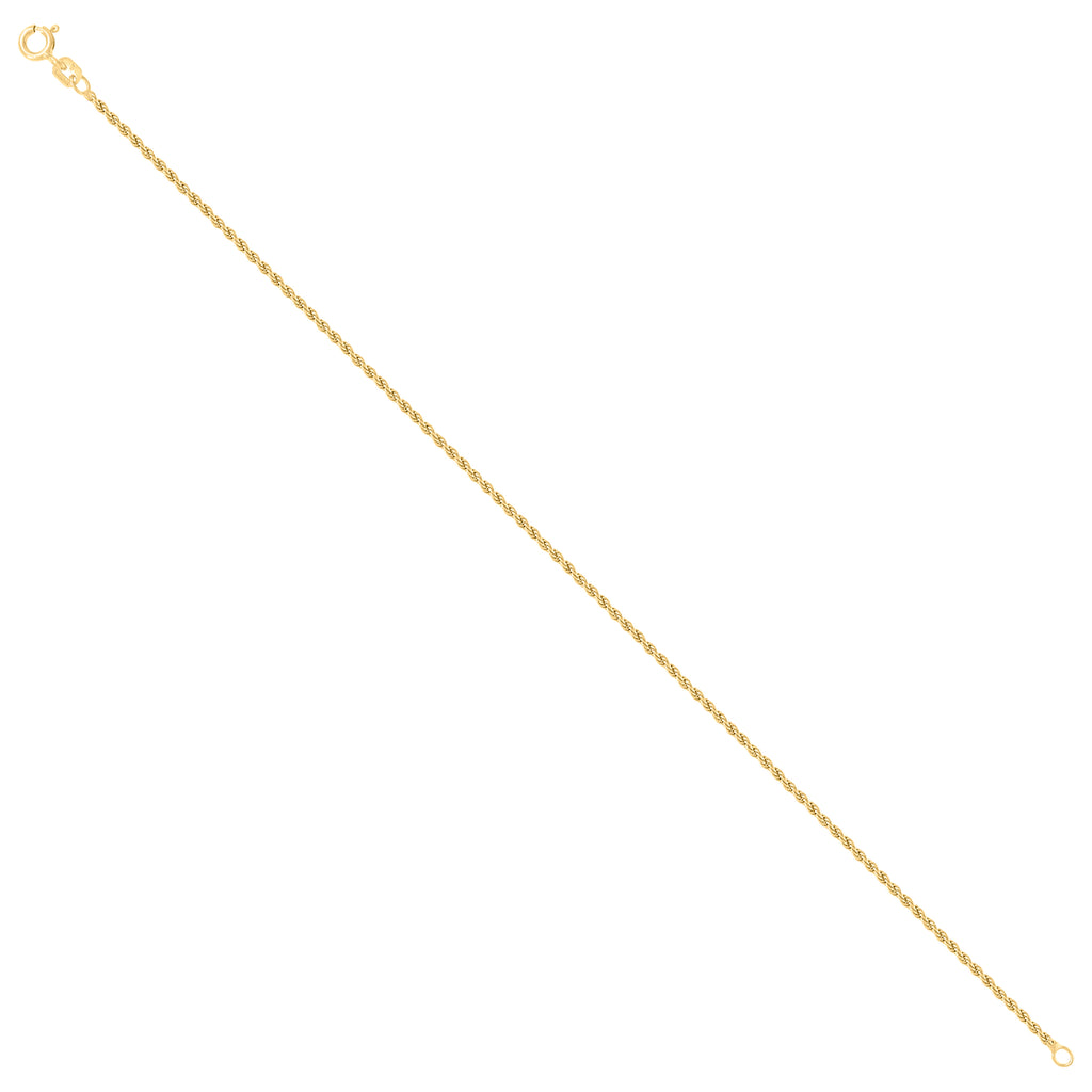925 Silver Solid Rope Chain 1mm-9"